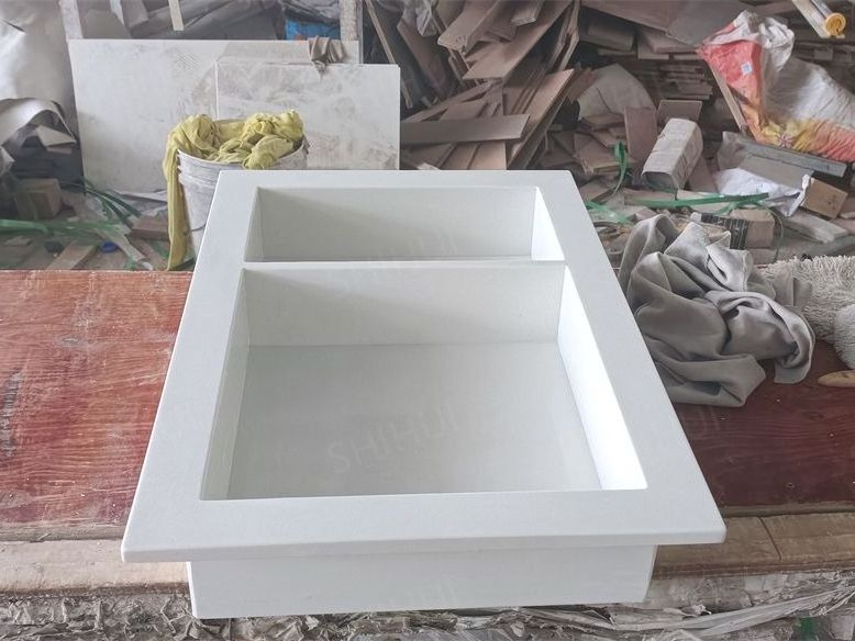 SHIHUI Customized Modern Artificial Stone 2 Tier Insert Recessed Wall Niche White Bathroom Marble Shower Niches Shelf