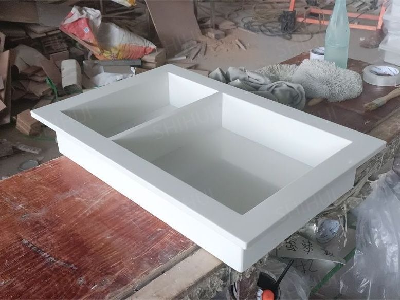 SHIHUI Customized Modern Artificial Stone 2 Tier Insert Recessed Wall Niche White Bathroom Marble Shower Niches Shelf