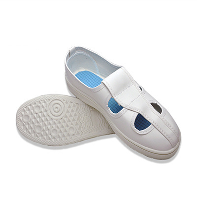 ESD White Cleanroom Safety Shoes Cloth Cover 4 Eyes Shoes