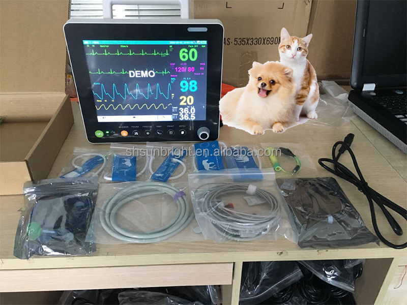 low price portable hospital ambulance multi-parameters animals vital signs veterinary monitor equipment