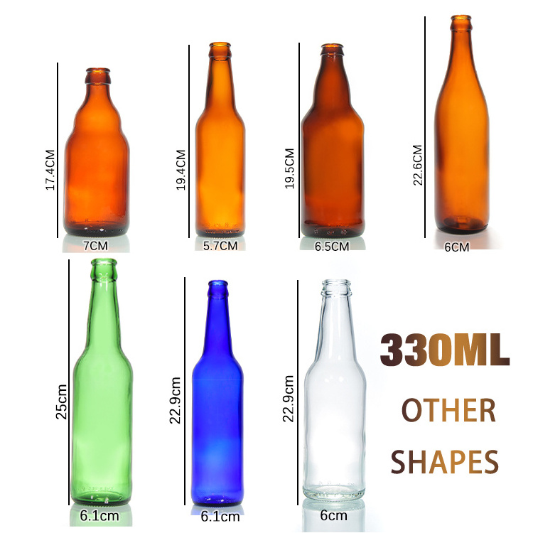 Wholesale 330ml 500ml 750ml 1 Liter 1000 ml swing top cheap empty amber glass beer bottle