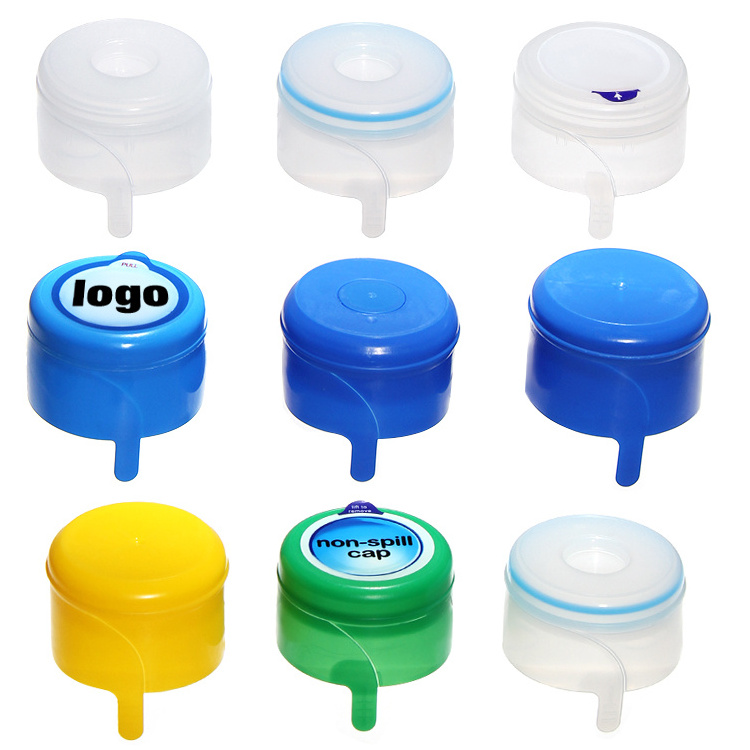 Custom  Disposable Plastic Lid 20l 19 Liter Smart Lids 55mm Non  spill Plastic Pe 5 Gallon Water Bottle Caps Made In China