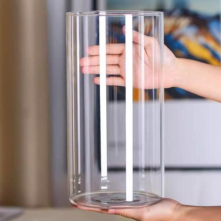 Ready To Ship High Borosilicate Cheap Cylinder Tube Clear Glass Vase Transitional Style