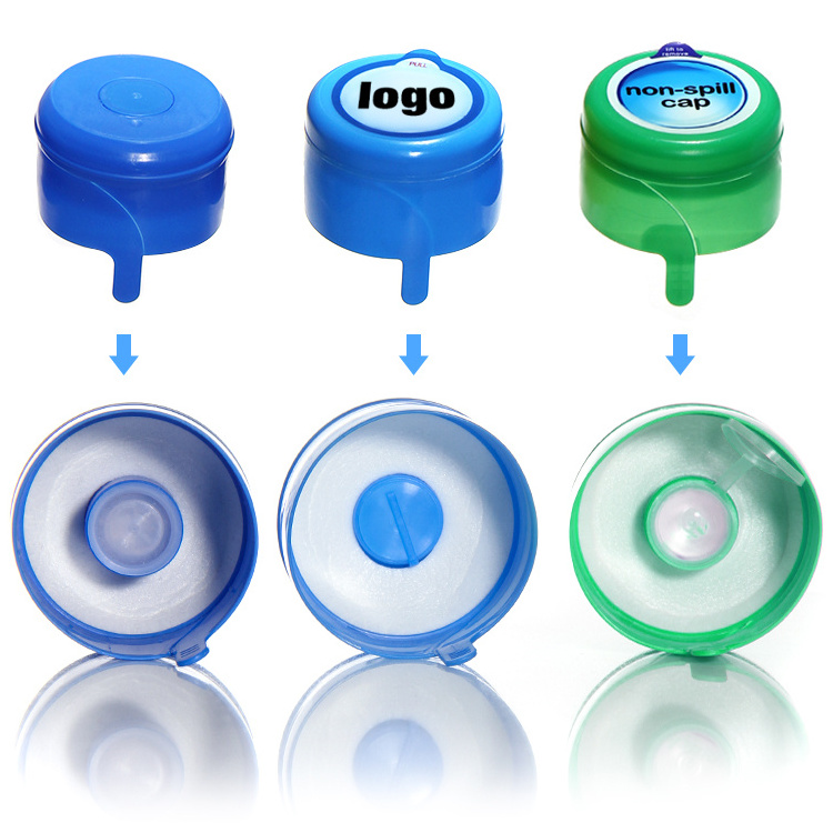 Custom  Disposable Plastic Lid 20l 19 Liter Smart Lids 55mm Non  spill Plastic Pe 5 Gallon Water Bottle Caps Made In China