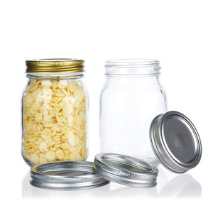 Factory Canning Jar With Lid 150ml 250ml 300ml 750ml 1000ml 1500ml Glass Mason Jars In Bulk With Gold Metal Lid