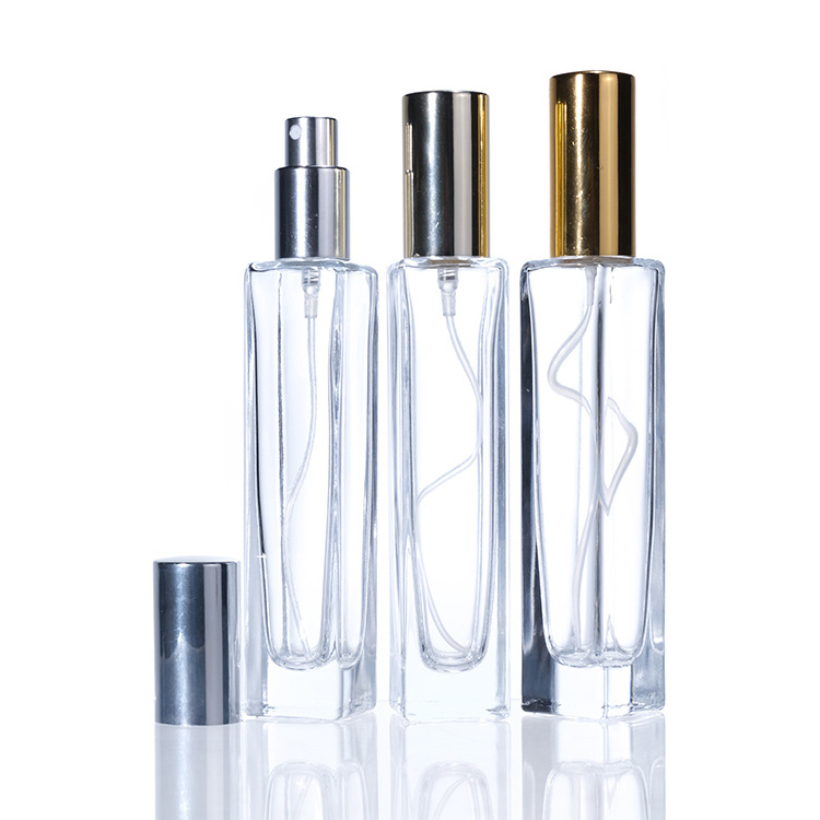 Hot Sale Square Shaped Glass Spray Perfume Bottles 5ml 7ml 10ml 20ml 30ml 50ml Refillable Perfume Bottle