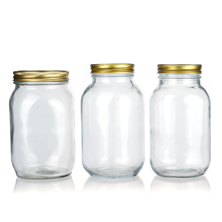 Glass Mayo Jar 4 Oz 8Oz 12 Oz 16 Oz 32 Oz 300Ml Glass Mason Jar With Metal Lid Wide Mouth Canning Jam Jar