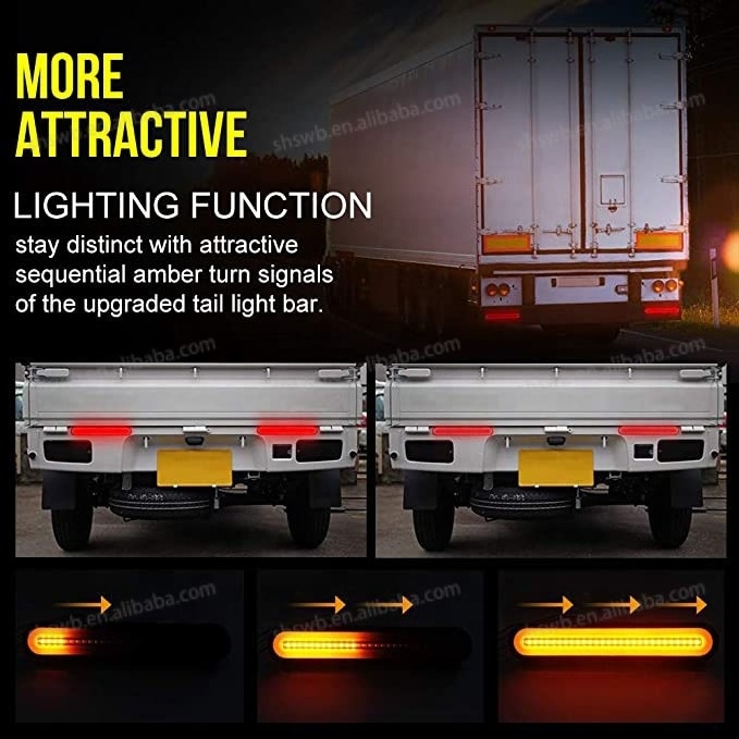 PK11415 For Universal Truck Trailer Brake Stop Rear Flash Lamp Taillight Bar LED Sequential Flowing Turn Signal light