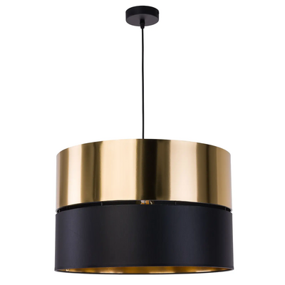 Wholesale Modern European Style Big Black Gold Drum TC Fabric Lamp Shade Ceiling Light Cover