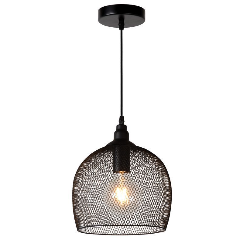 Vintage Industrial Black Iron Metal Mesh Bird Cage LED Pendant Lamp Hanging Light Fixture For Bar Island Kitchen Restaurant