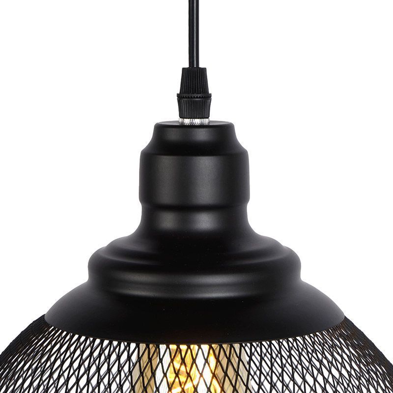 Vintage Industrial Black Iron Metal Mesh Bird Cage LED Pendant Lamp Hanging Light Fixture For Bar Island Kitchen Restaurant