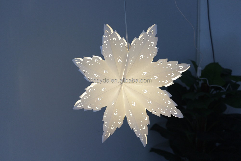 Christmas Decoration Folding Handmade Craft Snowflake Shaped Paper Lantern  Hanging Light