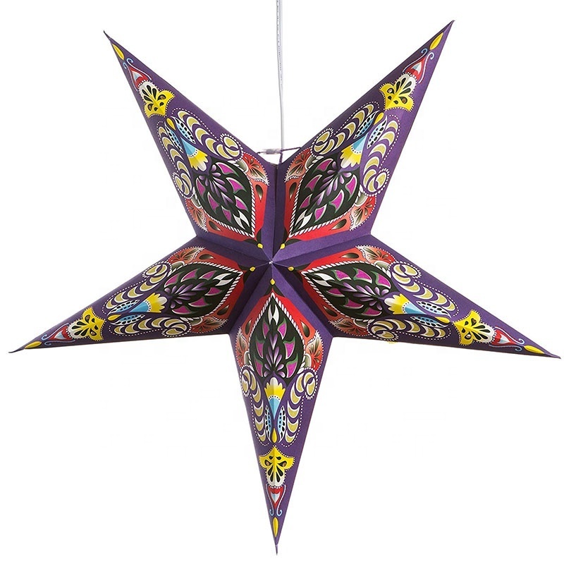 Colourful LED Decoration Lamp 3d Paper Star Lanterns Christmas India