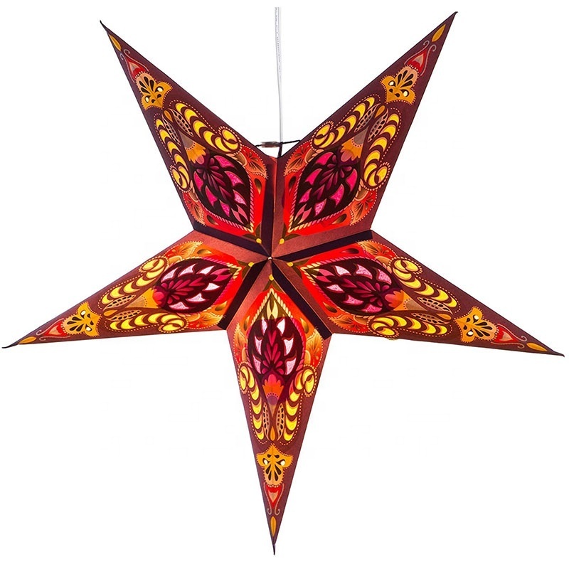 Colourful LED Decoration Lamp 3d Paper Star Lanterns Christmas India