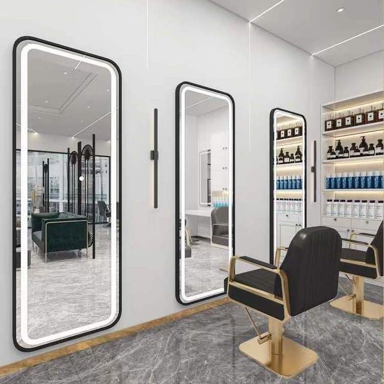 Barbering Large Backlit Smart Hair Station LED Mirror Full Length Dressing Mirror Salon Mirrors