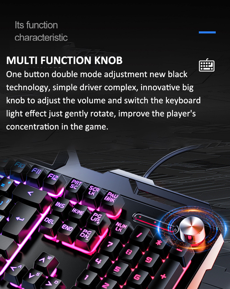 2024 New arrivals mechanical RGB Keyboard  Mouse headphone Combo Wired desktop 104 key gaming Keyboard for pc computer case