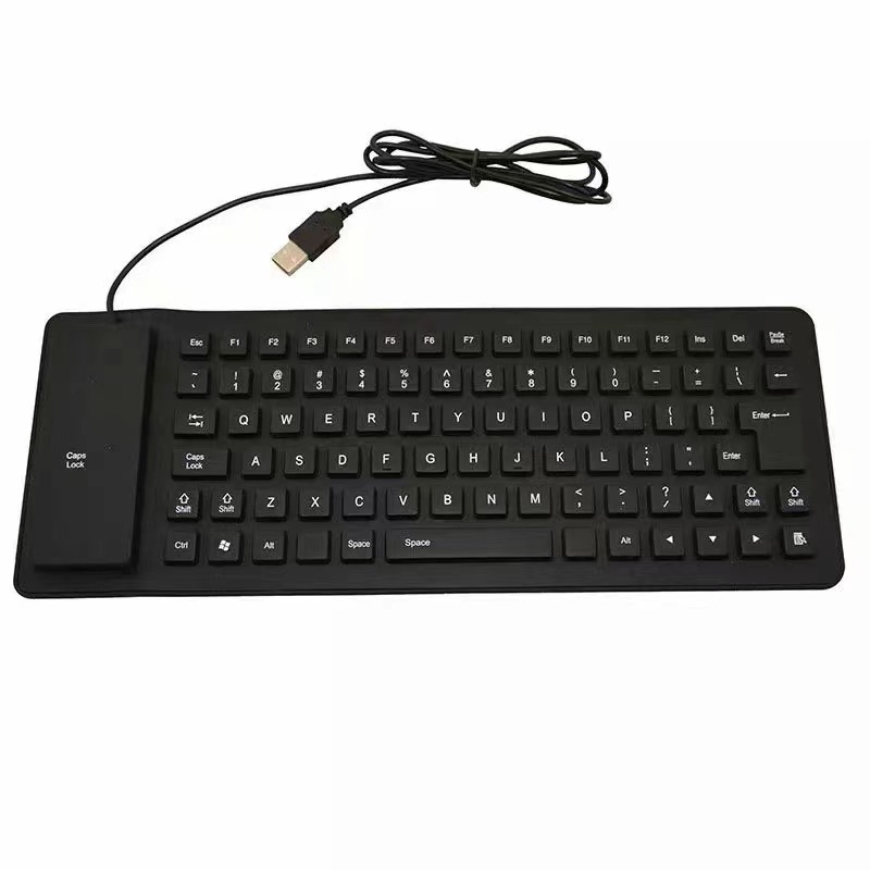 Portable 85 Keys Soft Roll Up Silent USB Wired Keyboard Waterproof Foldable Silicone Flexible Laptop Keyboard