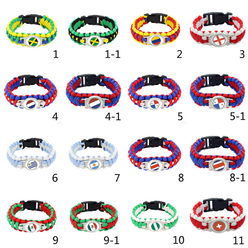 Cheap unisex custom Ecuador country flags  wristband survival bracelets from China factory