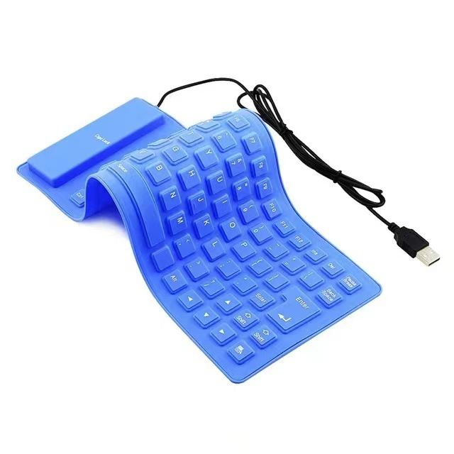 Portable 85 Keys Soft Roll Up Silent USB Wired Keyboard Waterproof Foldable Silicone Flexible Laptop Keyboard