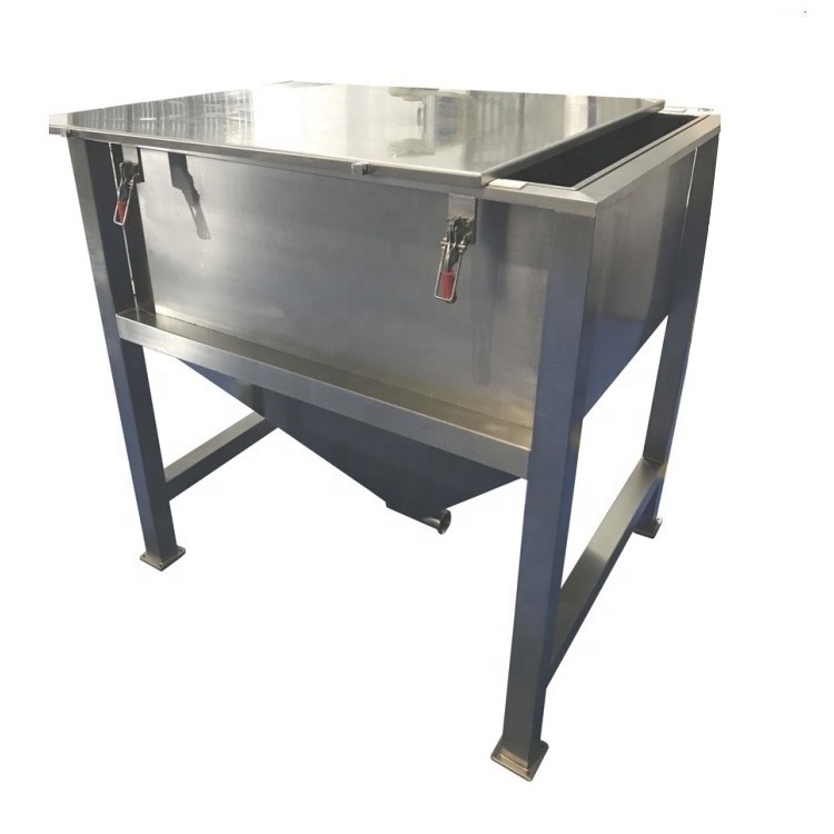 Movable condiment pellet square shape stainless steel hopper/silo for storage in production line