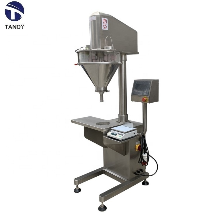 High accuracy semiautomatic flavor powder packing helical dosing filling packer machine