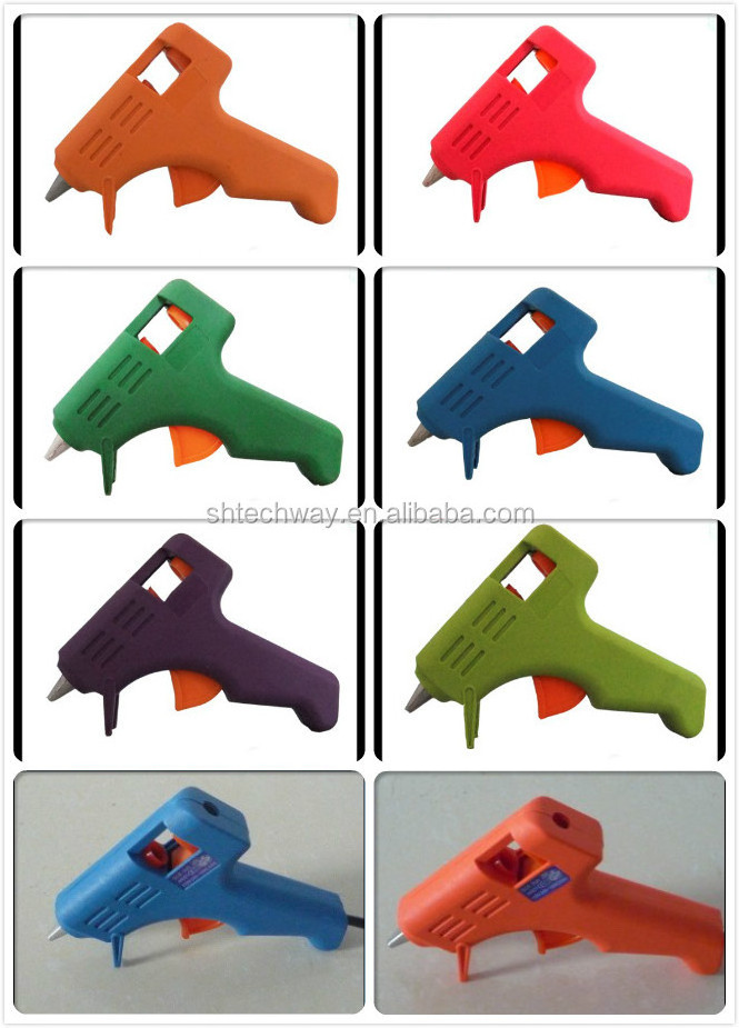 Color mini hot glue gun production heating and fast transparency is very suitable for fast maintenance DIY Project or art