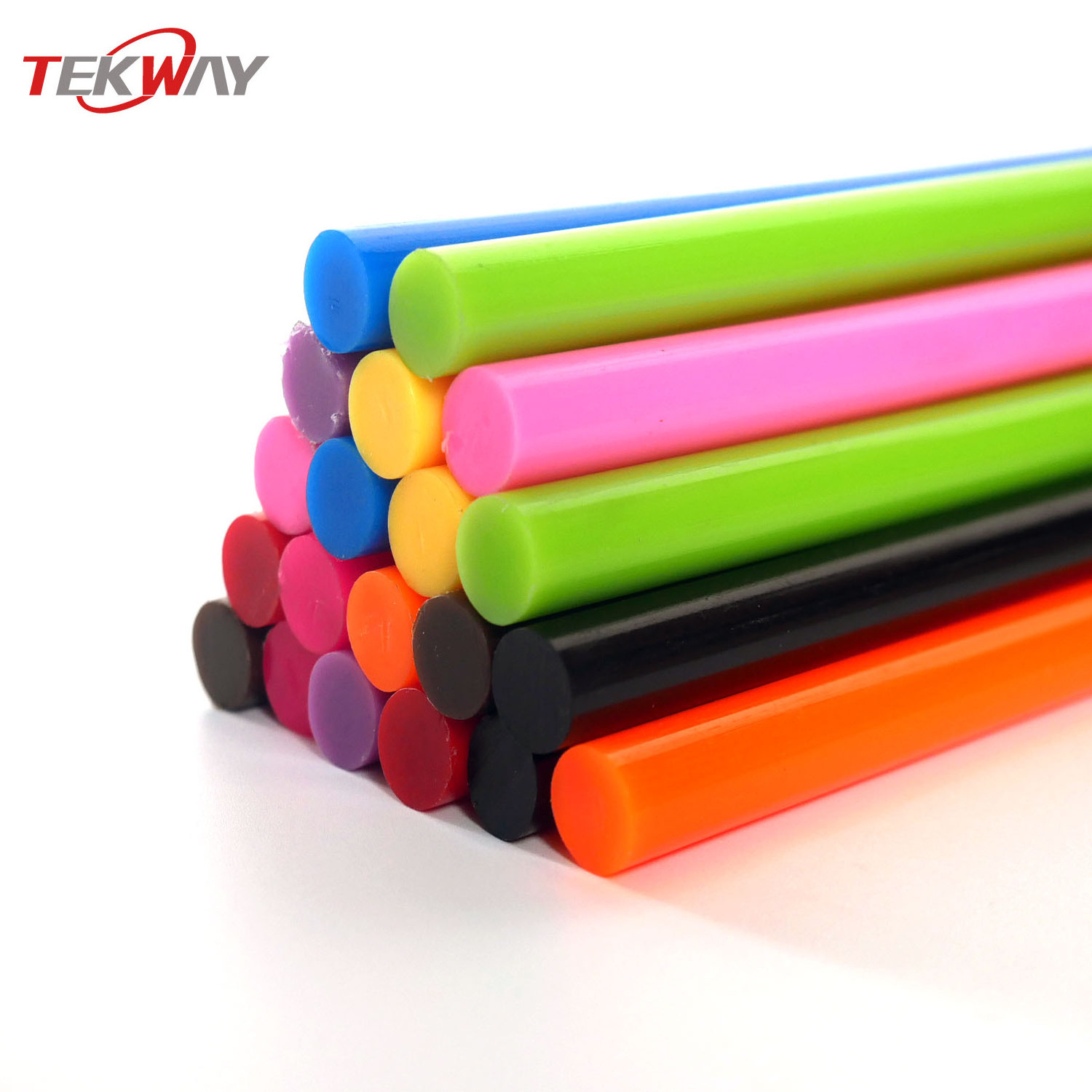 2023 Tekway 7*100mm 11*100mm Headcard Colorful Silicone DIY glitter Hot Melt Glue Sticks