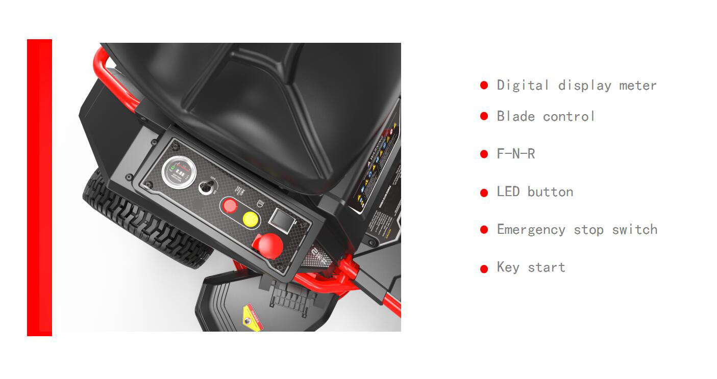 36 Inch Cutting Width Electric  riding on Lawn Mower Lead Acid Battery side-discharge High quality OEM engine