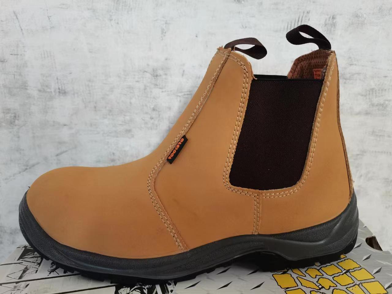 Tekway 2023 hot sale high safety boot cow leather upper rubber sole yellow color factory price durable wear for men safety boots