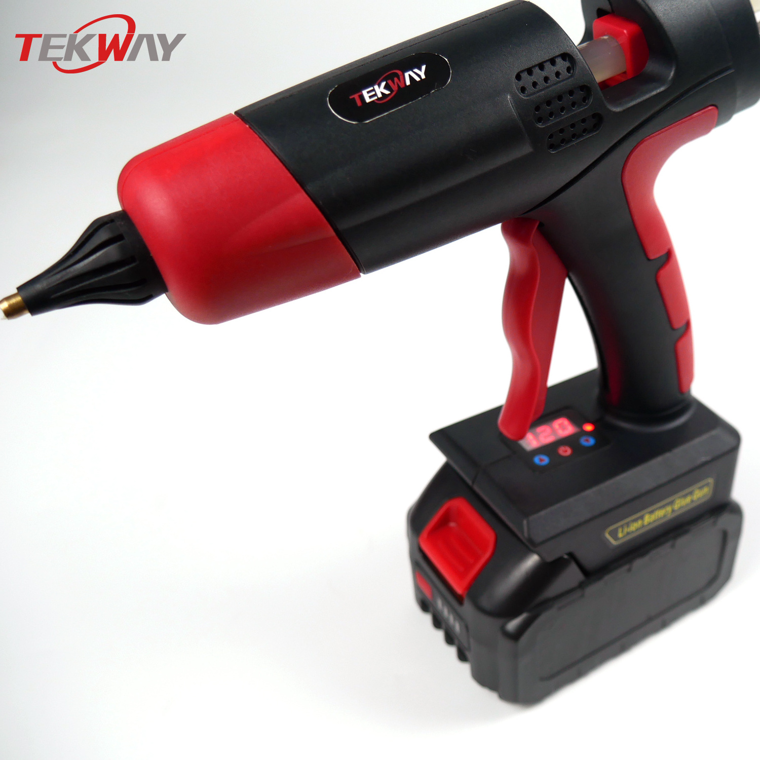 100W Fast Preheating Cordless Glue Gun With Li-ion Battery With Glue Stick Electric Hot Melt Glue Gun