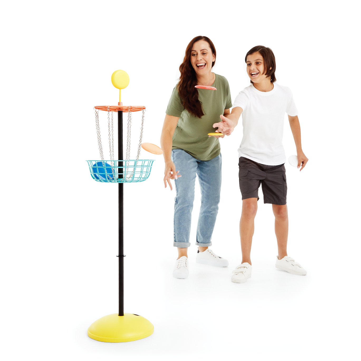 Kids Little Flyers Family Mini Disc Golf Game Starter Set Baskets with Flying Discs Portable Indoor Outdoor Yard and Beach Games