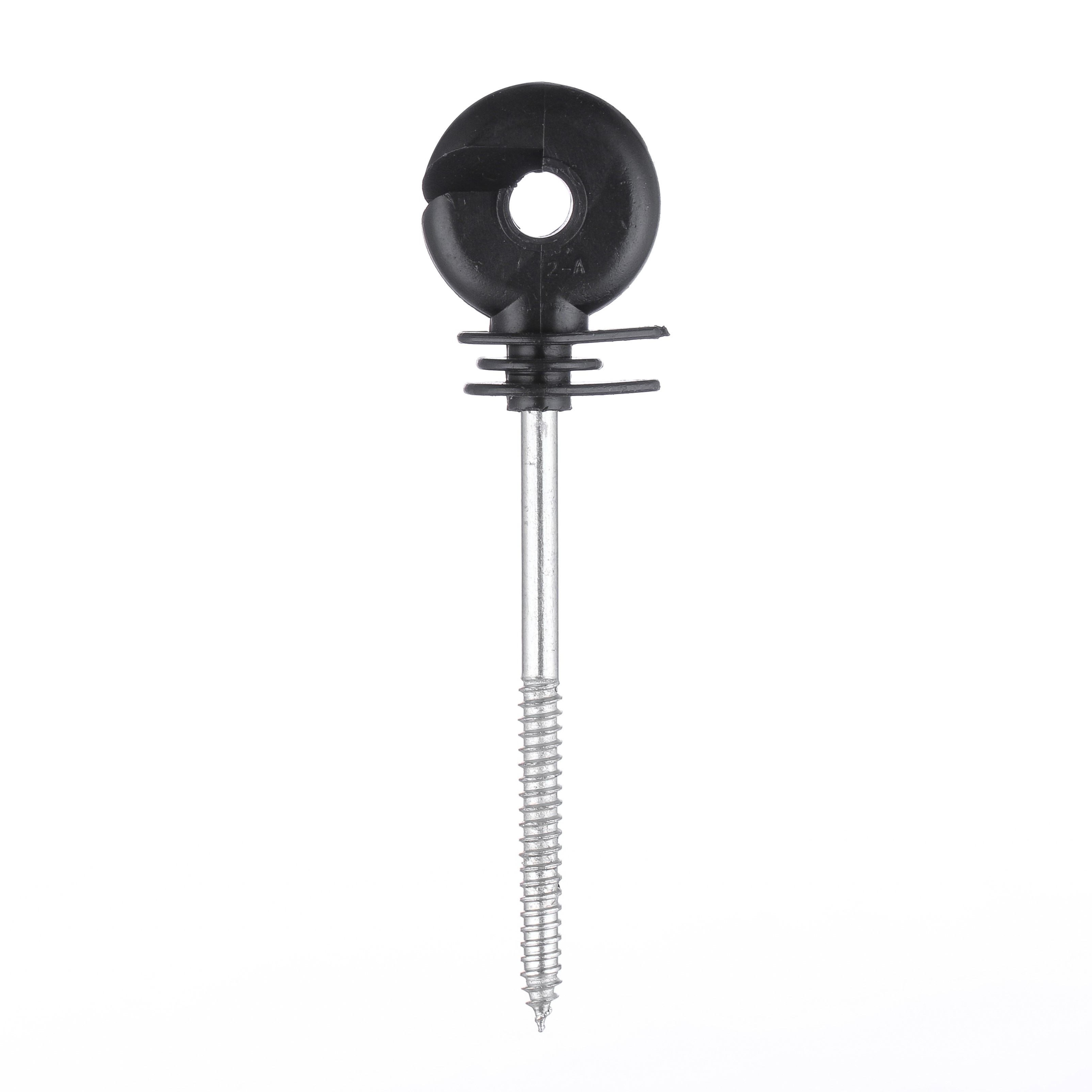 Hot selling farm fence screw-In Offset Insulator Black insulator Suitable for Wooden post 5.8mm galvanized steel ring insulator