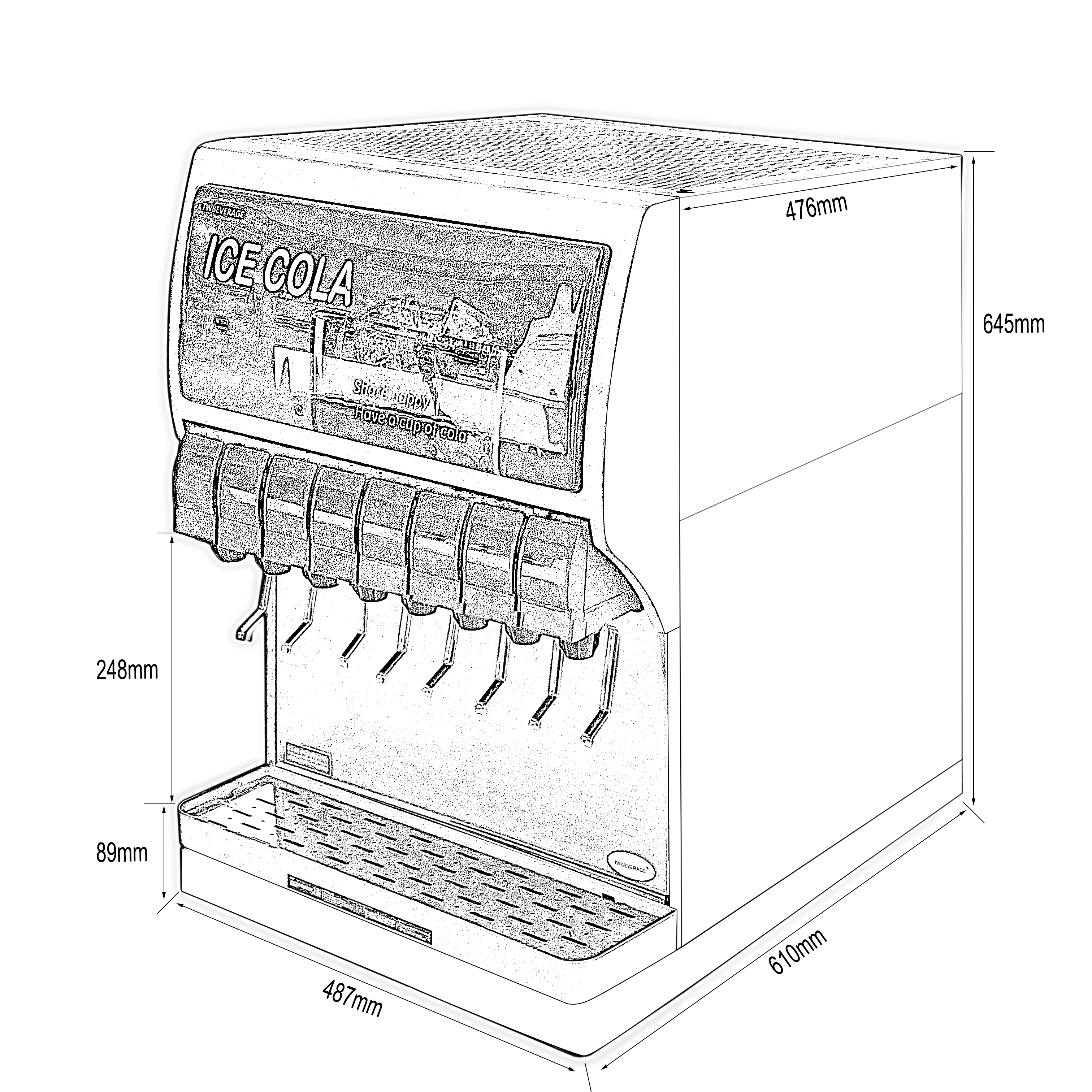 Commercial post mix Soda fountain dispenser for cola making