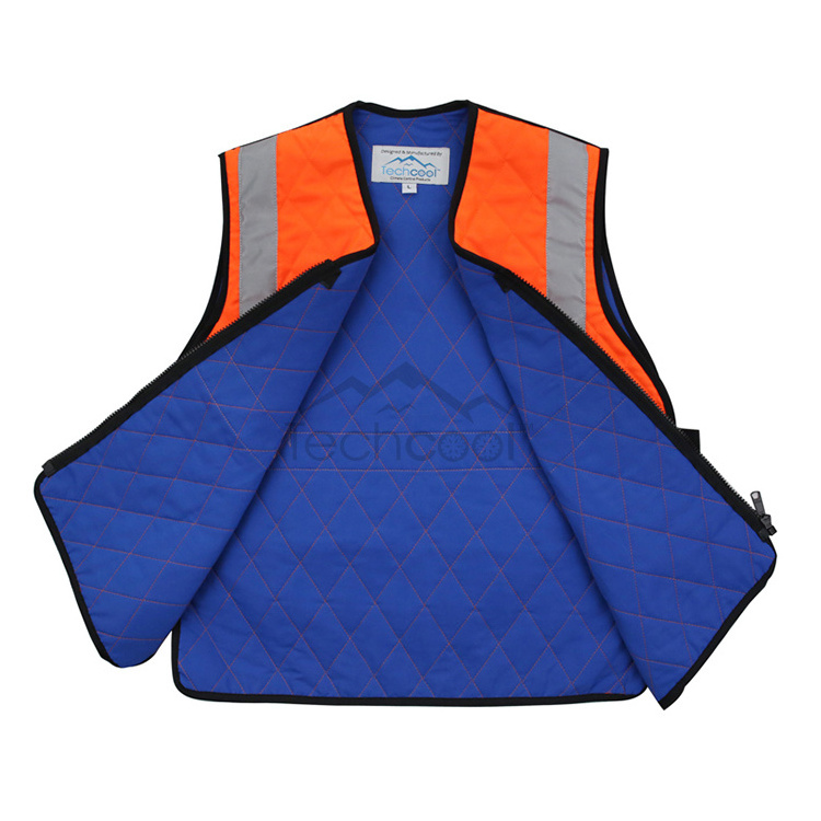 Techcool Hi-vis Red Workers Summer Evaporative Cool Vest Ice