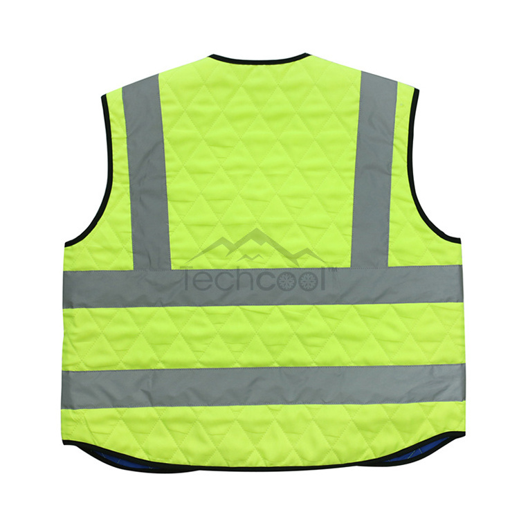 Techcool Summer Wokers Hi-Vis Green Evaporative 5-10 hours Cooling Safety Vest