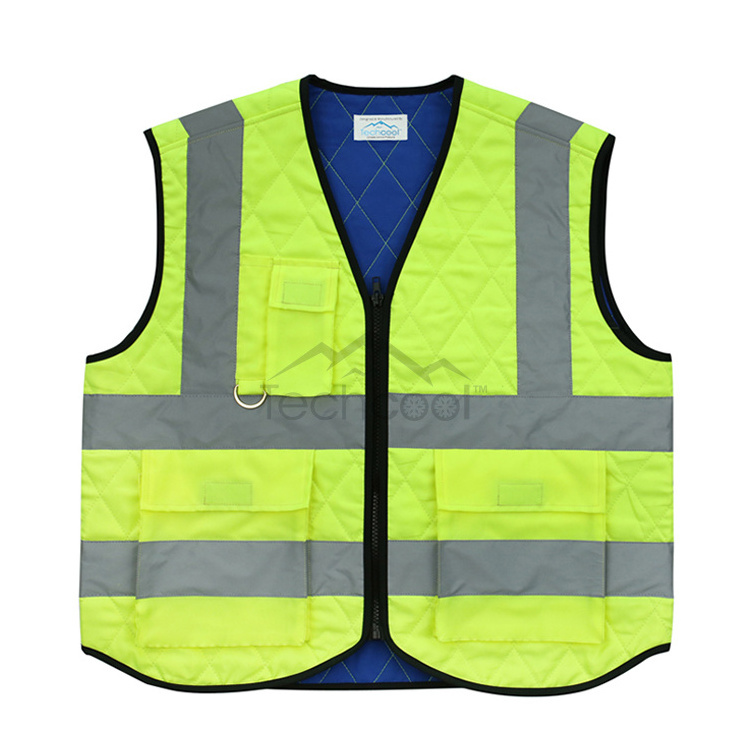 Techcool Summer Wokers Hi-Vis Green Evaporative 5-10 hours Cooling Safety Vest