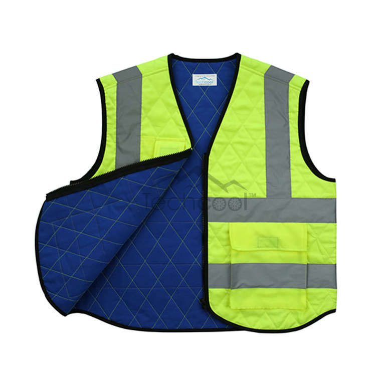 Techcool Summer Wokers Hi-Vis Green Evaporative 5-10 hours Cooling Safety Vest