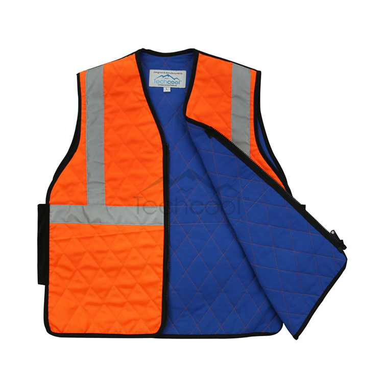 Techcool Hi-vis Red Workers Summer Evaporative Cool Vest Ice