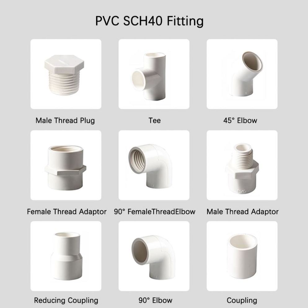 PVC Fittings SCH40 2024 China supply high quality PVC pipe fittings 90 degree Bend cheap price PVC Fittings