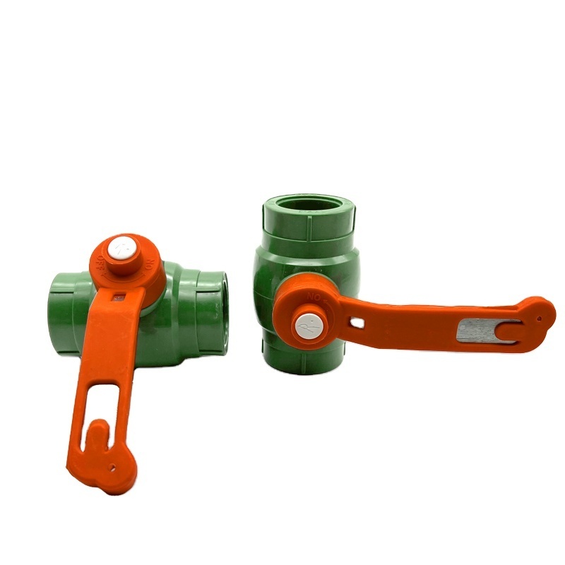 PPR ball valves iron core and iron handle PN10 for water supply