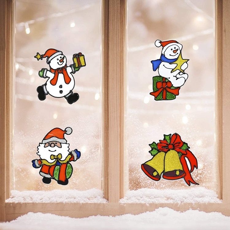 Santa Snowman Static Sticker Merry Christmas Window Sticker Gift Stickers