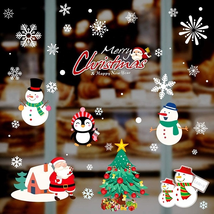 Decoration Use and Wall Sticker Style Clear  Home room stickers Customized Removable Merry Christmas Stickers