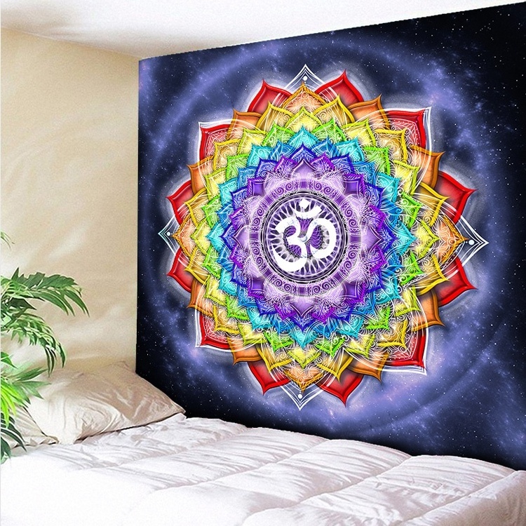 High quality 100% polyester 3d printing forest tree hippy wall hanging tapestry