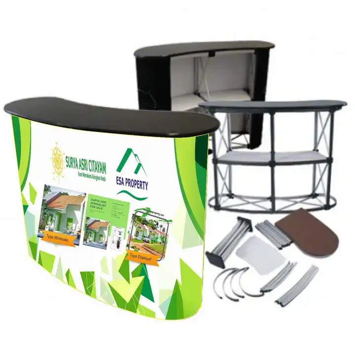 Wholesale Custom Logo Portable Trade Show Promotion table Exhibition Reception Pop Up Counter Table Display