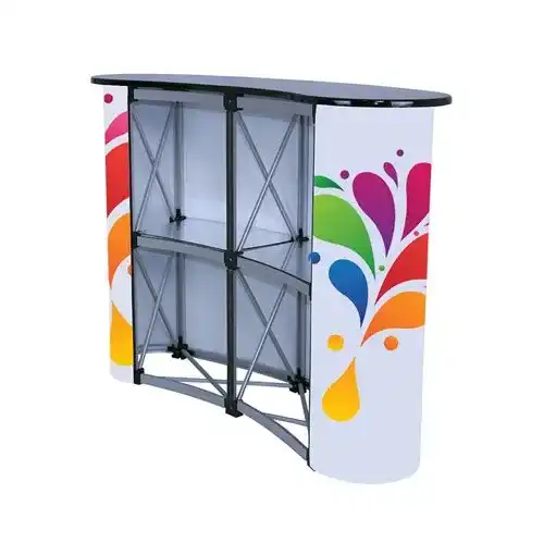 Wholesale Custom Logo Portable Trade Show Promotion table Exhibition Reception Pop Up Counter Table Display