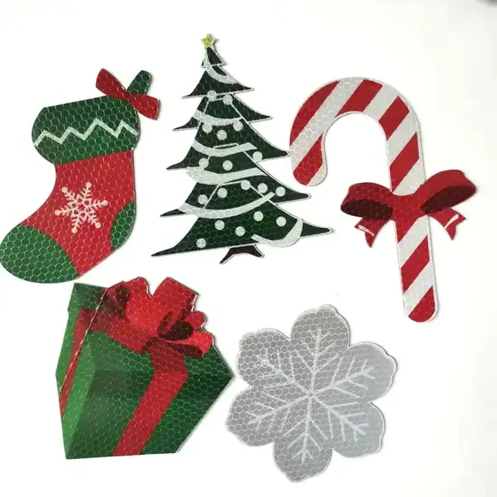 Colorful Window Decal Set Double Sided Printed Waterproof Christmas Window Static Cling Stickers