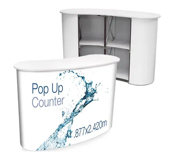 Wholesale Custom Logo Portable Trade Show Promotion table Exhibition Reception Pop Up Counter Table Display