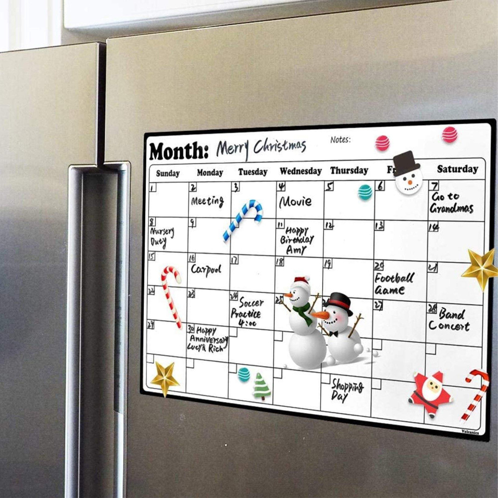 Office Monthly White Board Planner Fridge Magnetic Calendar Stickers For Refrigerator