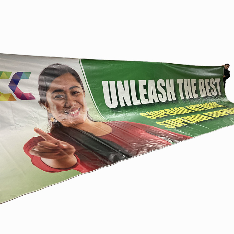 Custom Banner Printing Stage Backdrop Flex Vinyl Cotton Banner  with hem and grommets Flex banner with rope