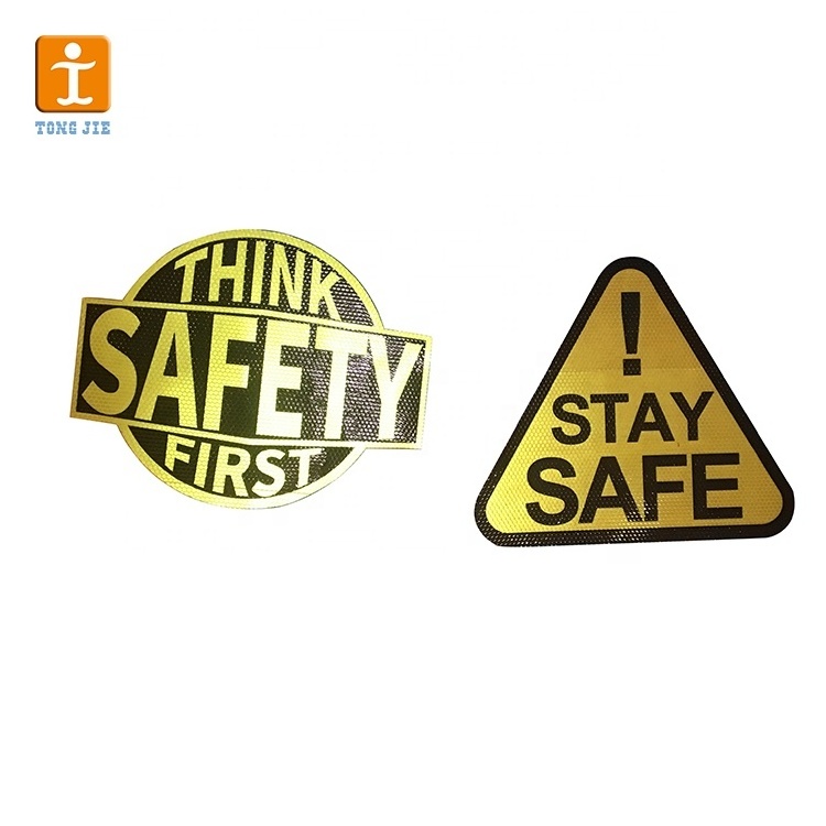 Mass printing fast delivery die cut Stay safe social distance warning floor Reflective stickers decals